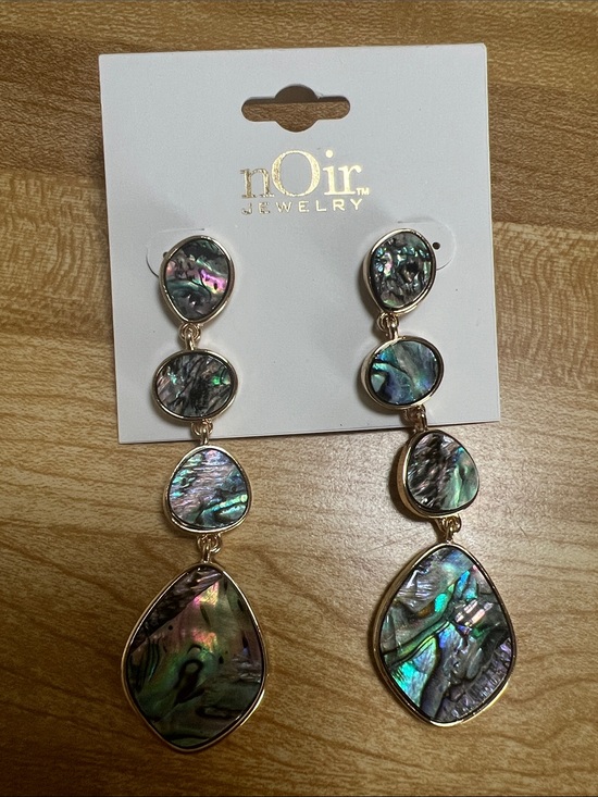 nOir Jewelry Jewelry - #2575** nOir Jewelry Iridescent Abalone Drop Earrings - Multicolor